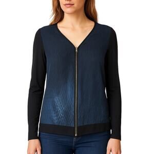 Elie Tahari Women's Medium Blouse Snake Pattern Silk Front